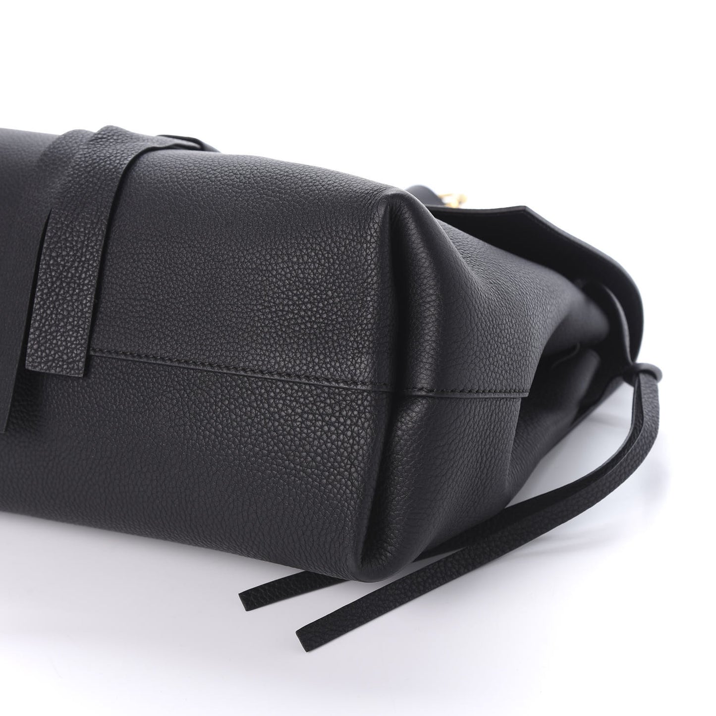 Pebbled Calfskin Large VRing Chain Shoulder Bag Black