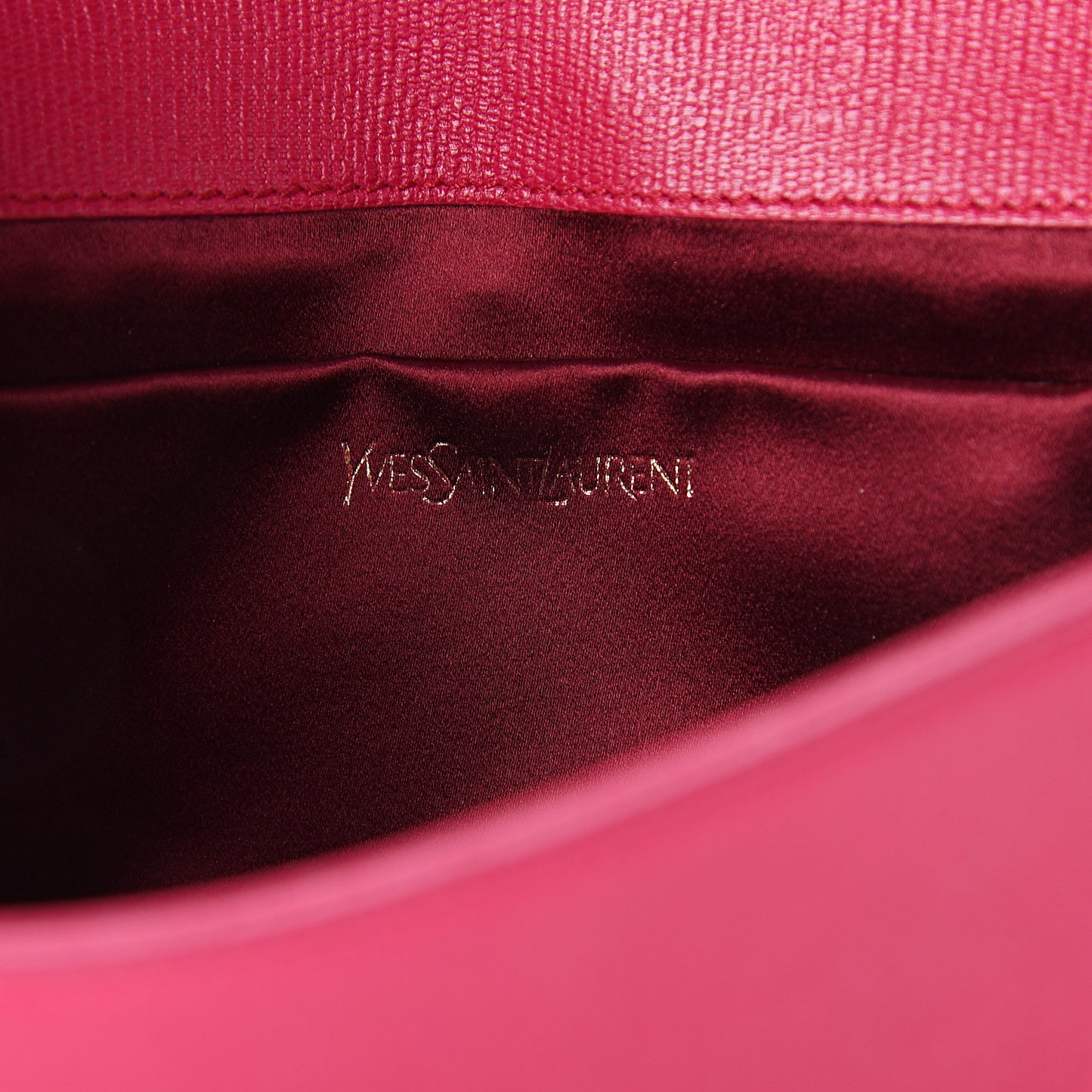 Textured Calfskin Y Ligne Clutch Fuchsia