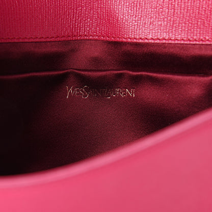 Saint Laurent Textured Calfskin Y Ligne Clutch Fuchsia 5 of 5