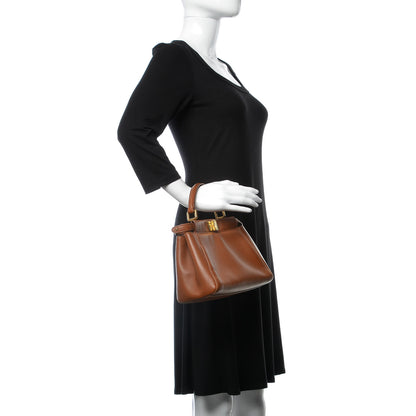 Fendi Nappa Mini Peekaboo Iconic Satchel Corteccia 2 of 15