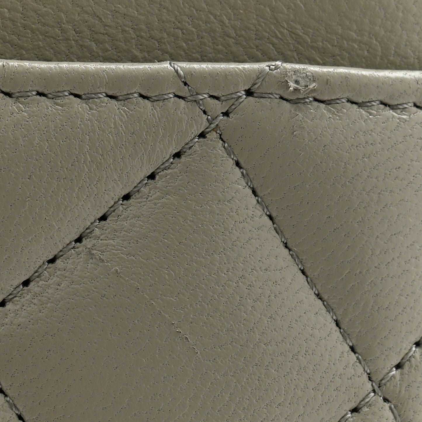 Lambskin Quilted Card Holder Grey