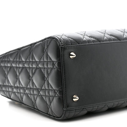 Christian Dior Lambskin Cannage Medium Lady Dior Black 9 of 11