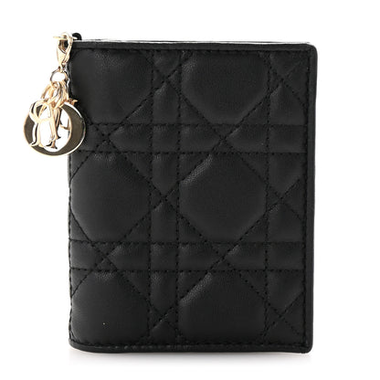 Christian Dior Lambskin Cannage Small Lady Dior Flap Card Holder Black 1 of 7