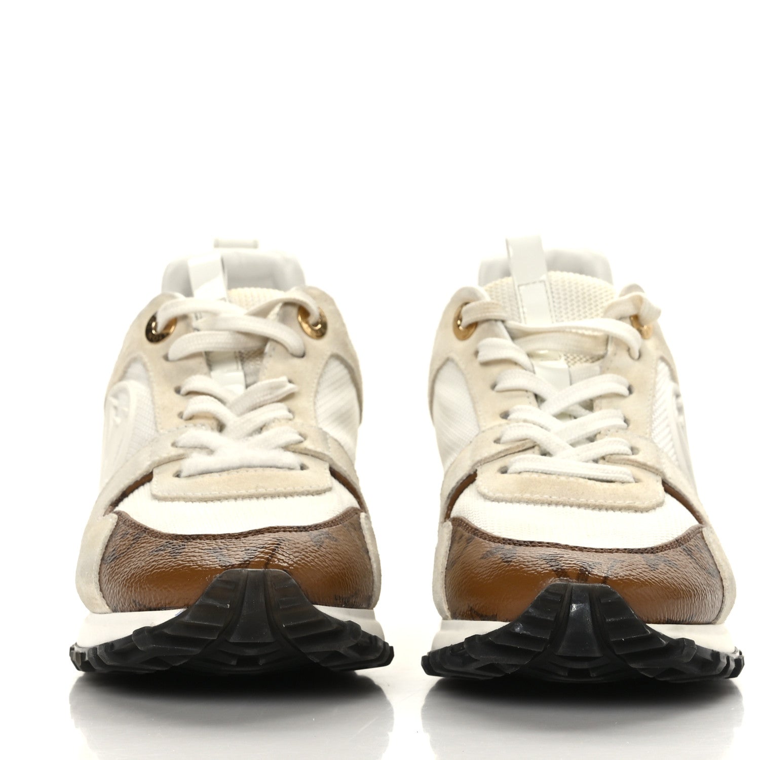 Louis Vuitton Suede Monogram Run Away Sneakers 36 White 2 of 8