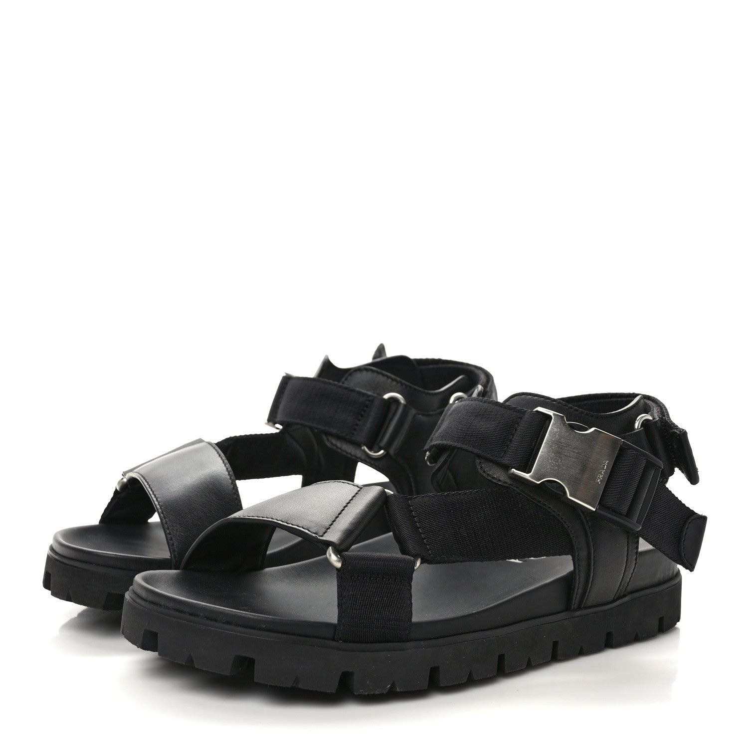 Prada Re-Nylon Sporty Tape Mens Sandals 6 Black 3 of 8