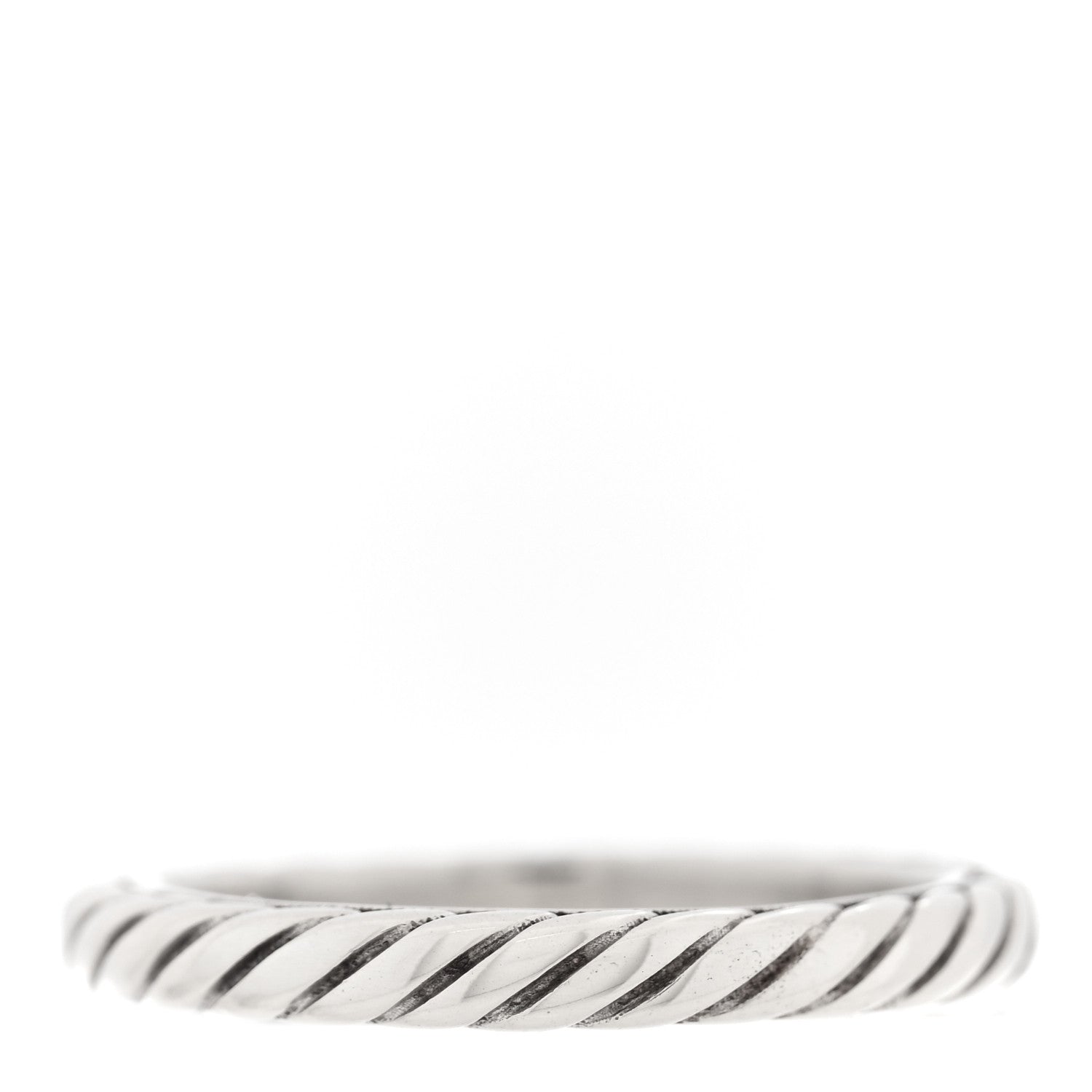 David Yurman Sterling Silver Cable Classics Band Ring 52 6 3 of 4