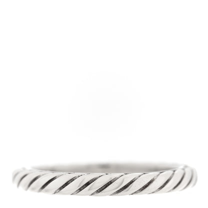 David Yurman Sterling Silver Cable Classics Band Ring 52 6 3 of 4