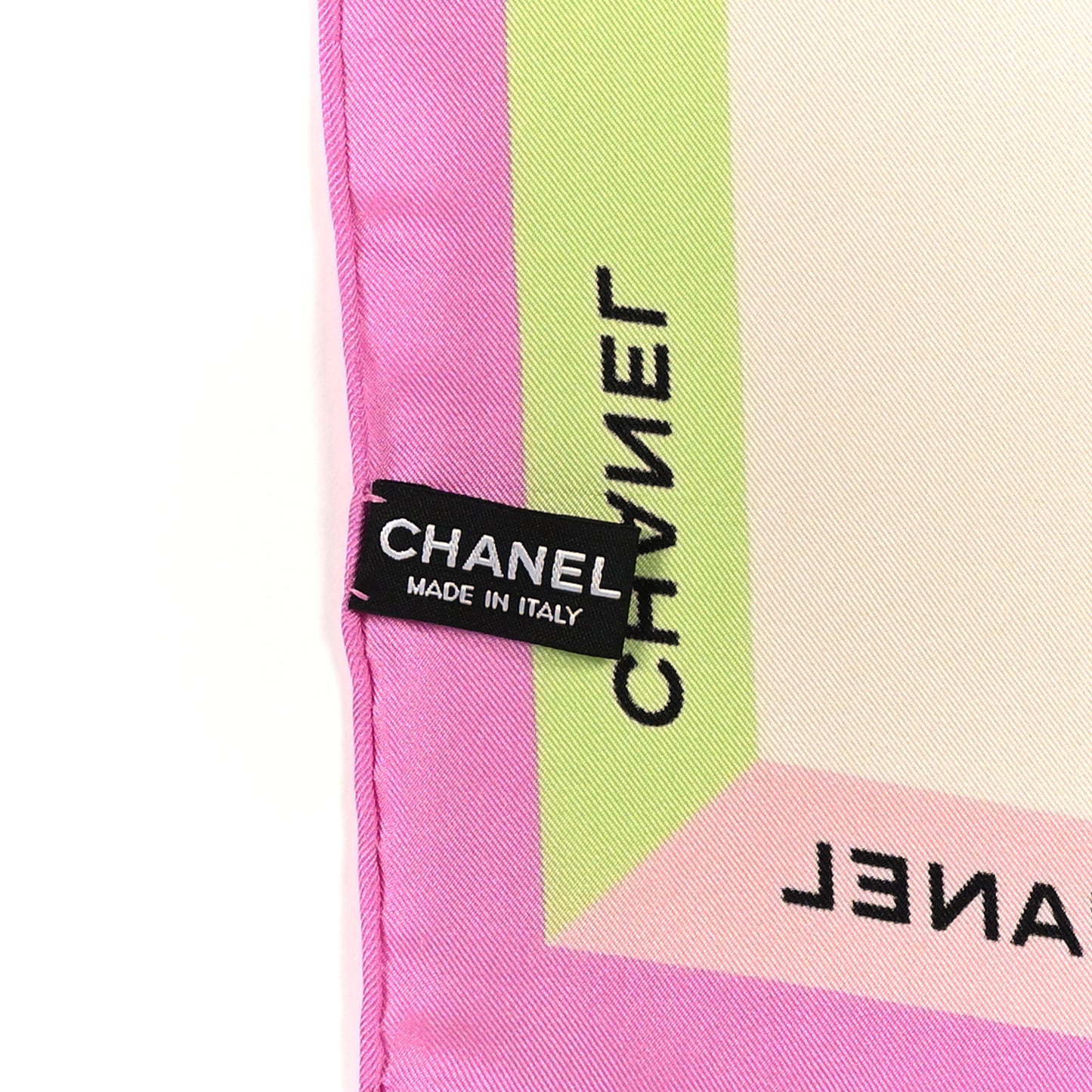 Silk Bag Logo Scarf Ecru Light Purple