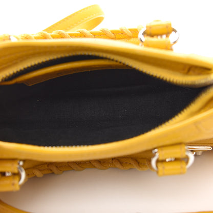 Balenciaga Chevre Silver Metallic Edge Hardware Nano City Jaune Epi 5 of 9