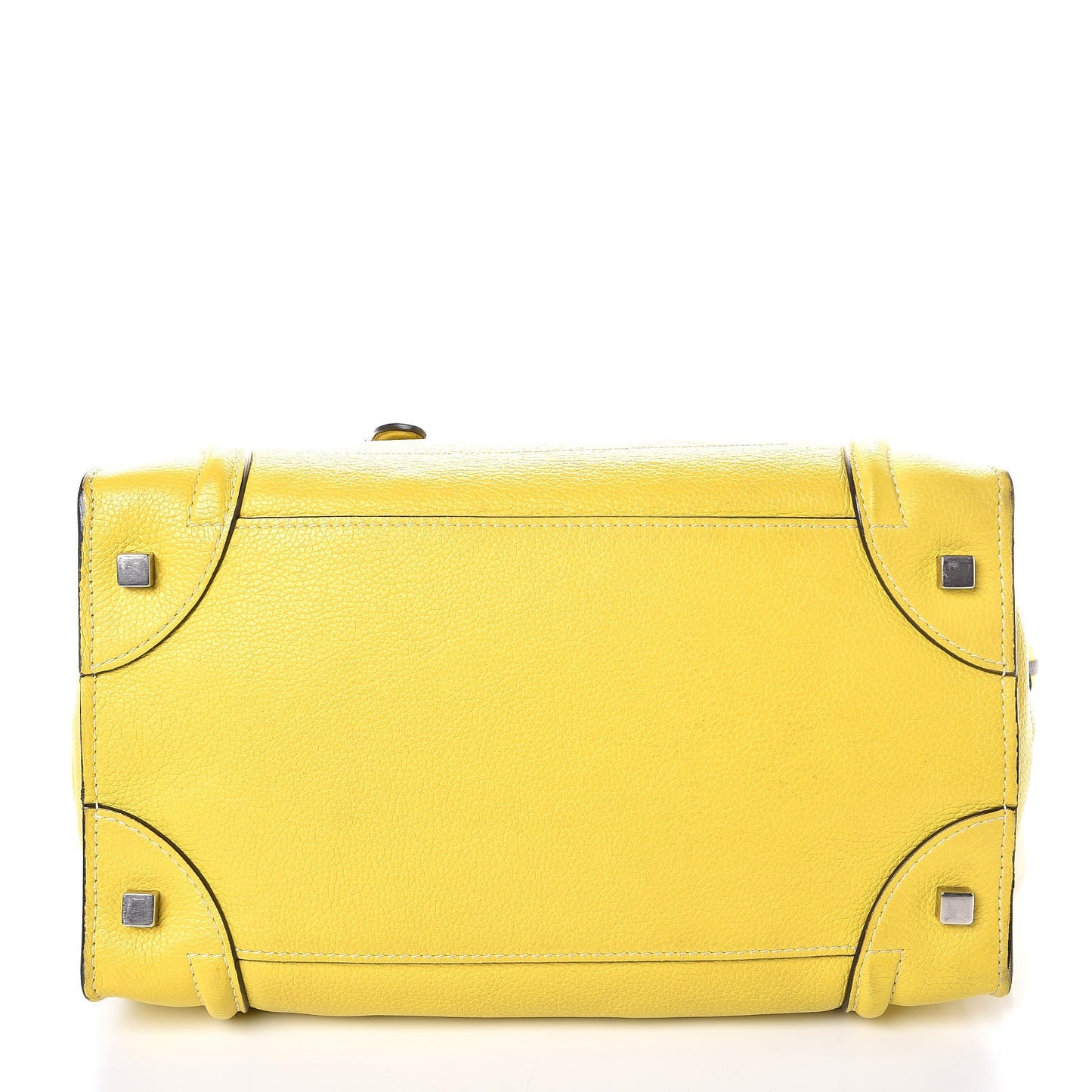Drummed Calfskin Mini Luggage Citron