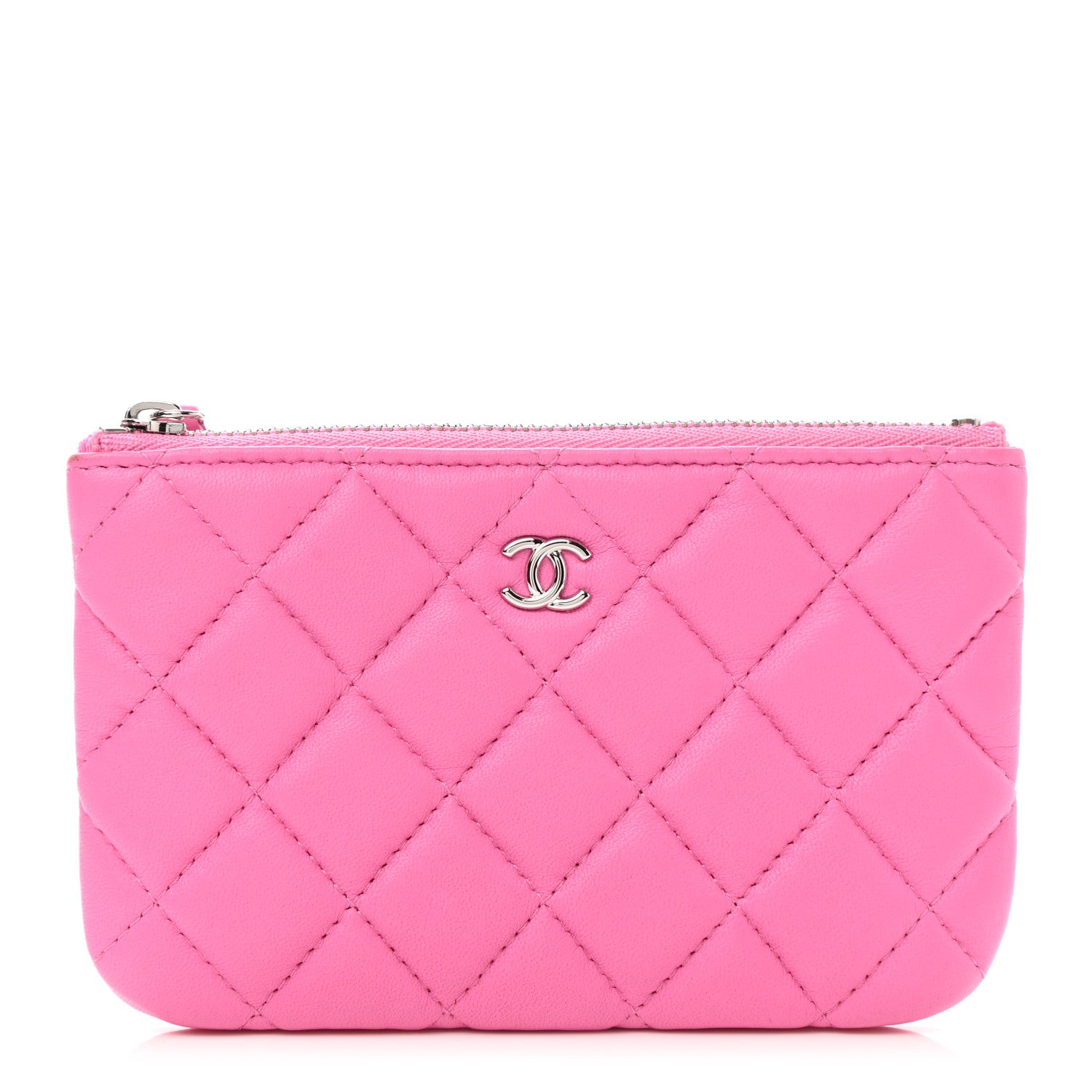 Chanel Lambskin Quilted Small Cosmetic Case Pink 1 of 8