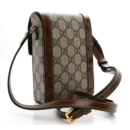 Gucci GG Supreme Monogram Mini Horsebit 1955 Crossbody Bag Beige Brown Sugar 2 of 10