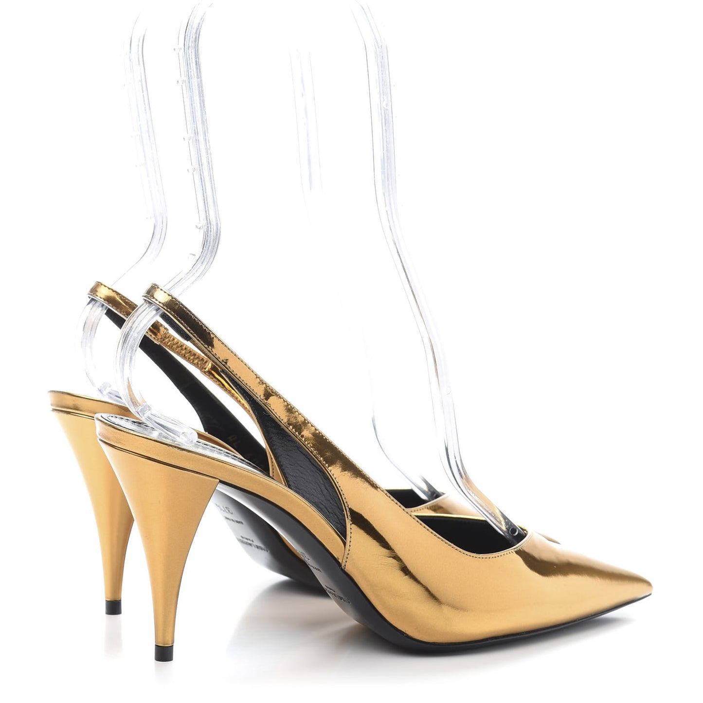 Laminated Calfskin Kiki 85 Slingback Pumps 37.5 Egypt Gold