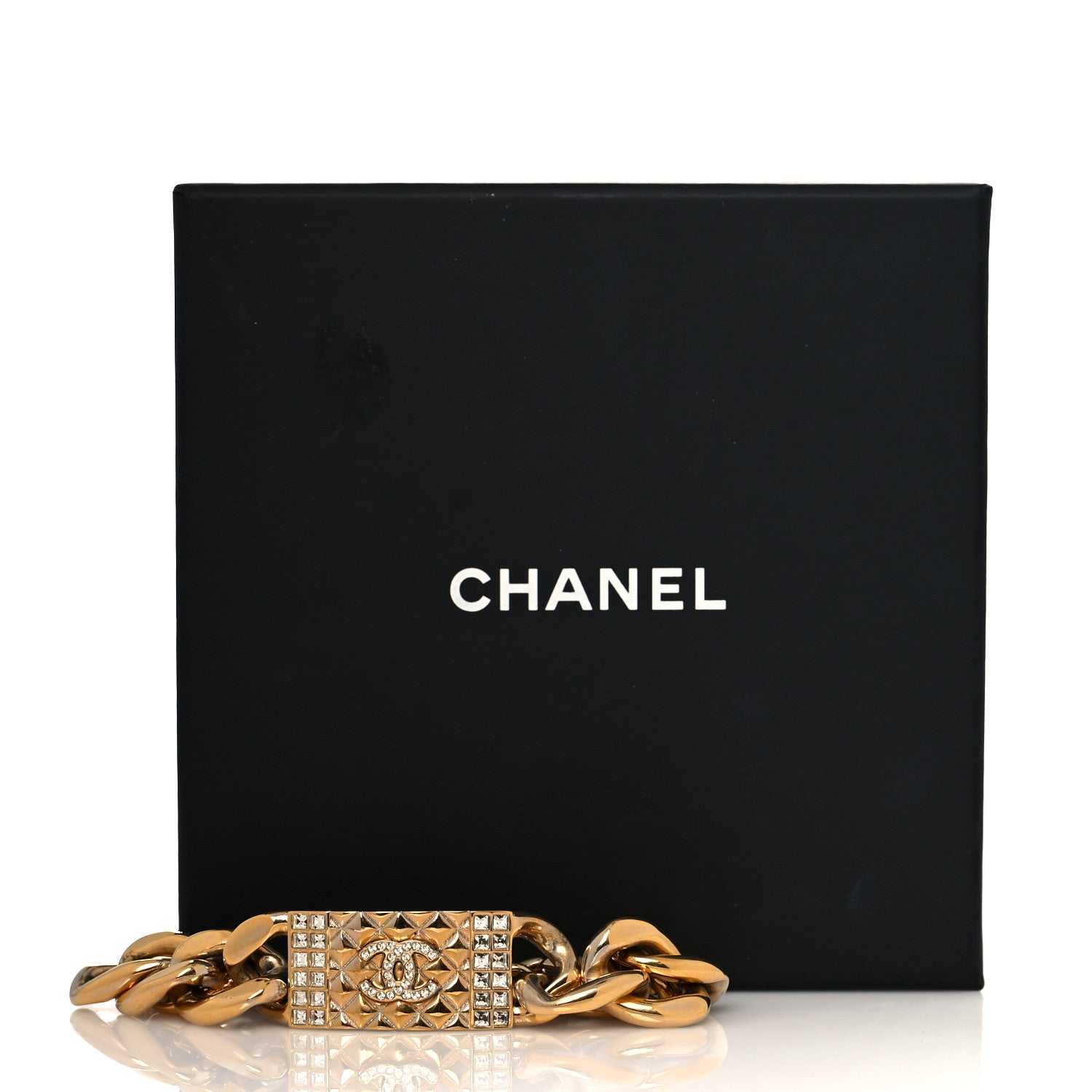 Chanel Crystal CC Chain ID Bracelet Gold 6 of 6