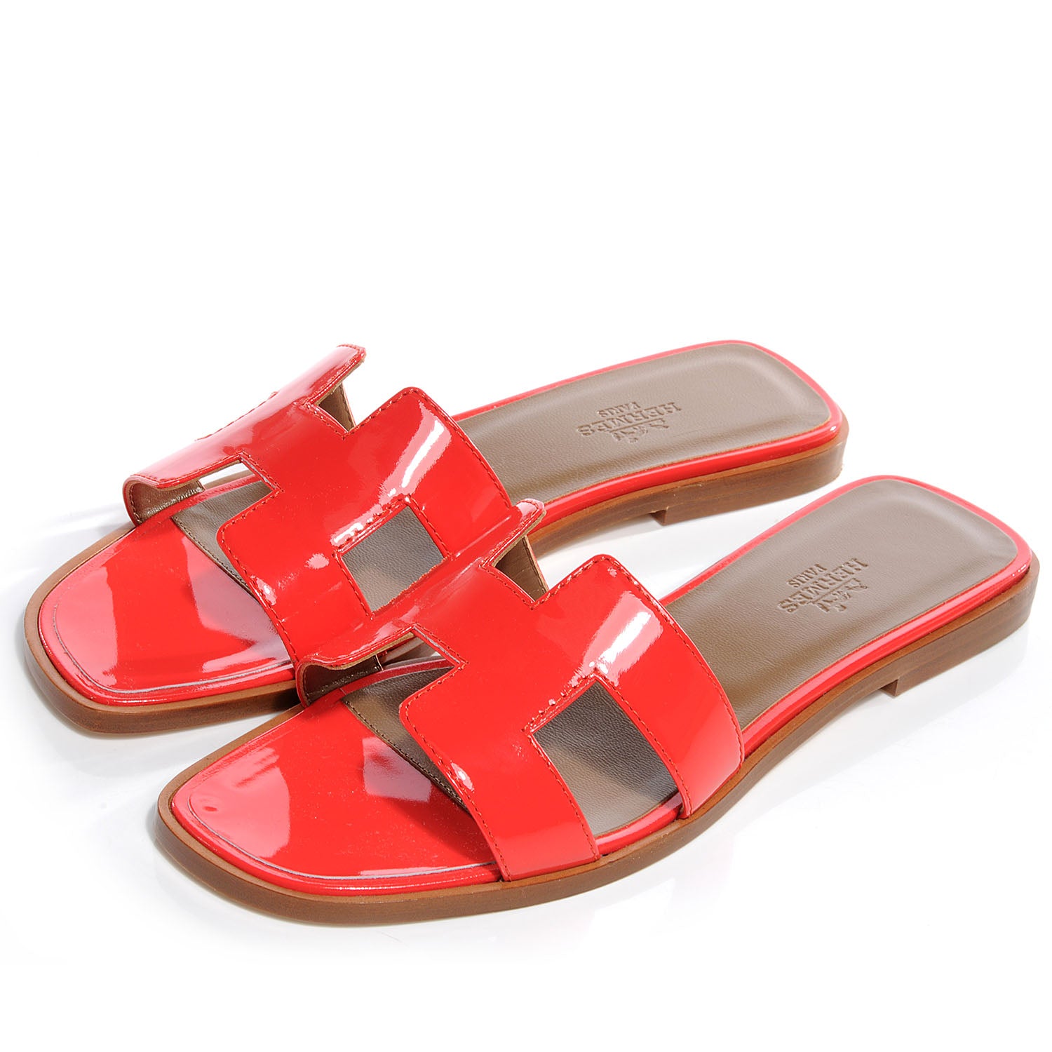 Hermes Patent Leather Oran Sandals 36 Rose Jaipur 3 of 8