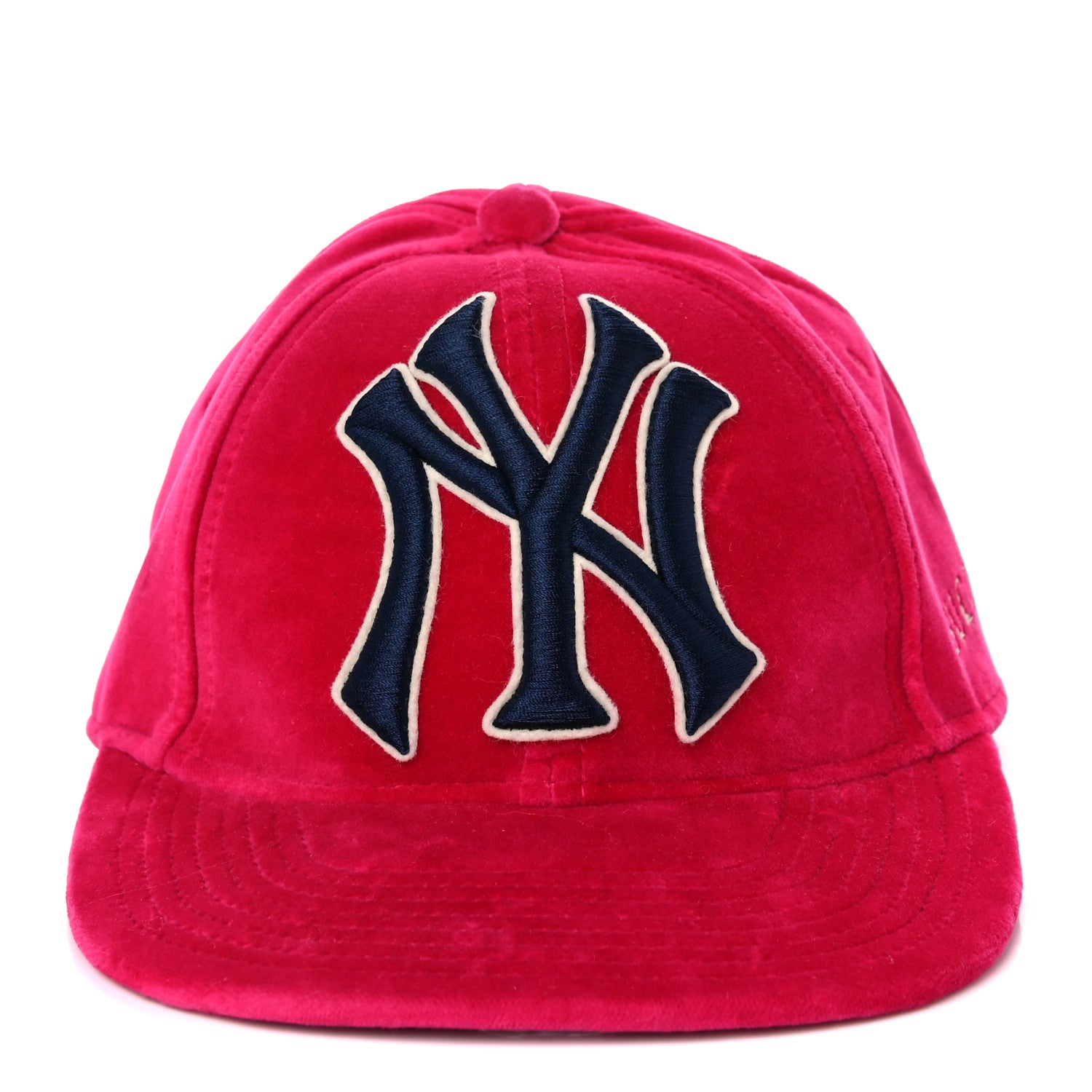 Gucci X MLB Velvet NY Yankees Baseball Hat 55-59 Pink 4 of 9
