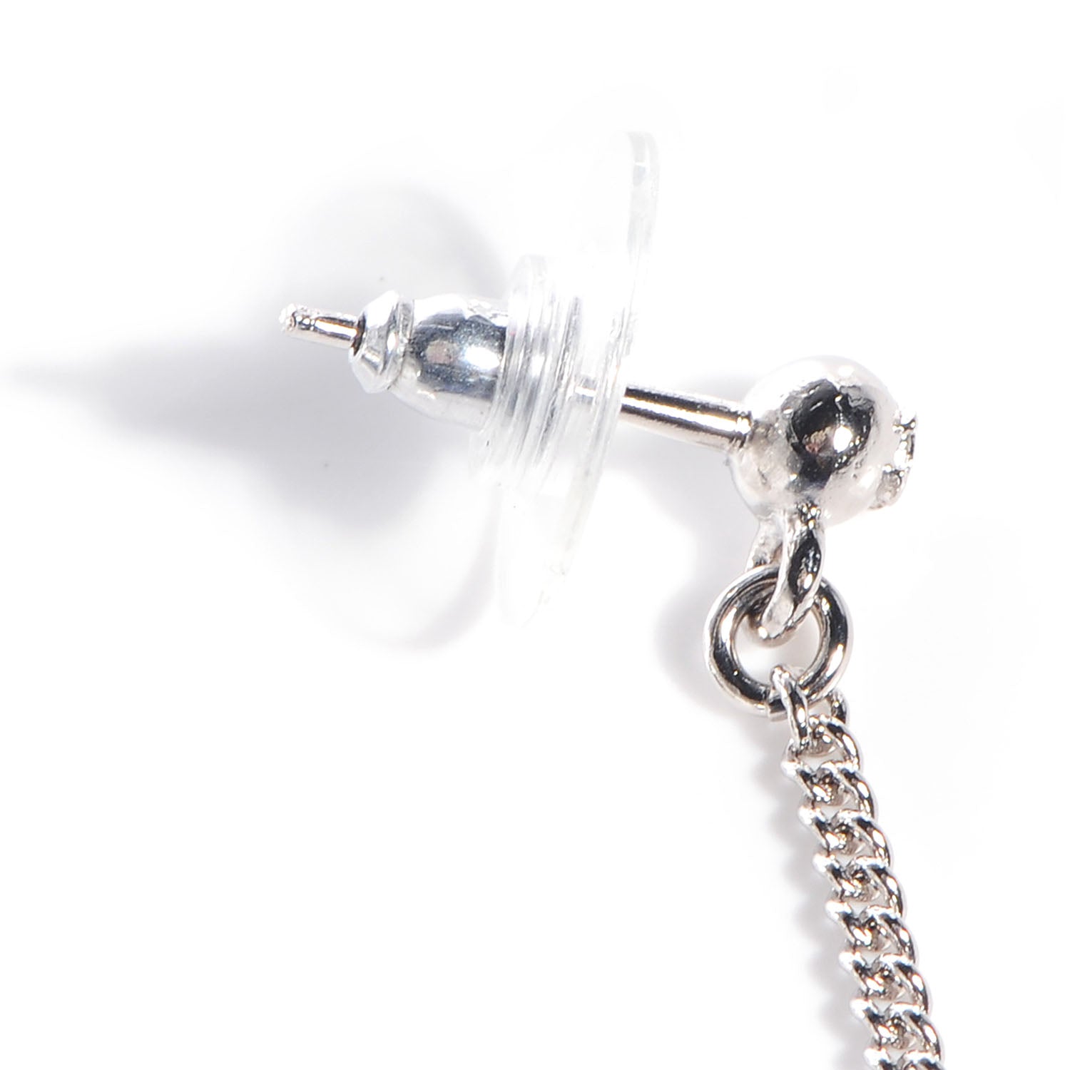 Chanel Baguette Crystal CC Dangle Earrings Silver 3 of 5