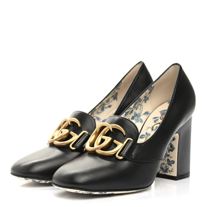 Gucci Malaga Kid GG Victoire 95mm Loafer Pumps 36.5 Black 3 of 10