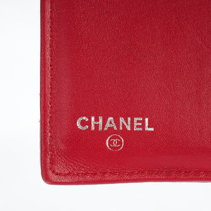 Chanel Caviar Quilted Compact French Flap Wallet Red 6 of 13