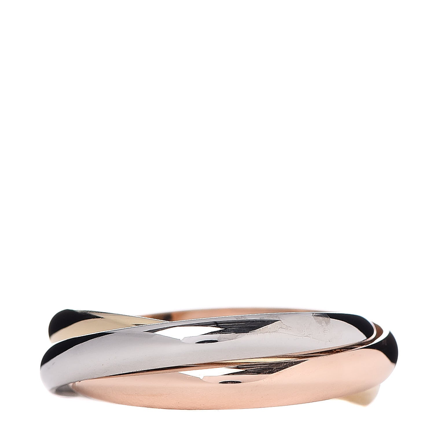 Cartier 18K Pink Yellow White Gold Small Trinity Ring 56 7.75 3 of 5