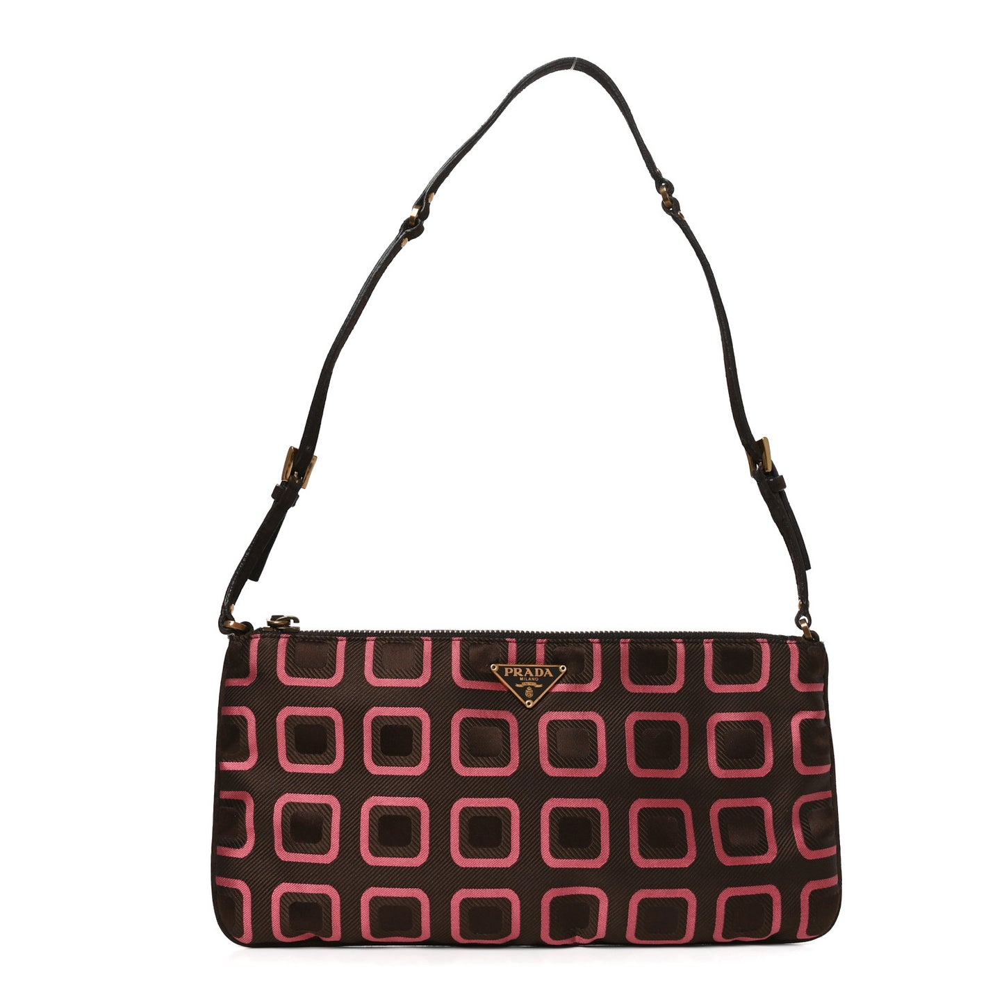 X HOLLIDAY & BROWN Tessuto Nylon Quilted Pochette Bag Brown Multicolor