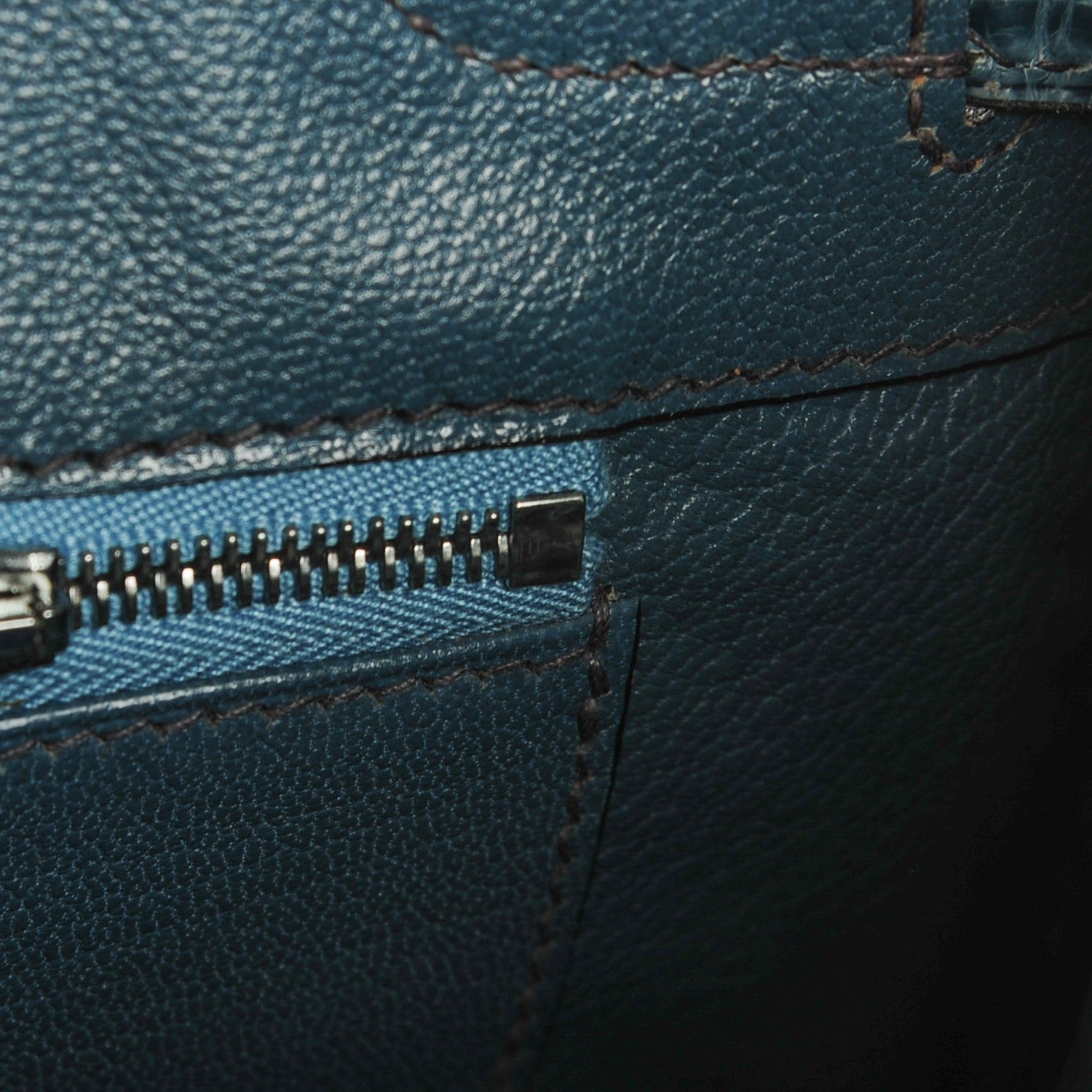 Hermes Shiny Porosus Crocodile Birkin 30 Blue Jean 28 of 32