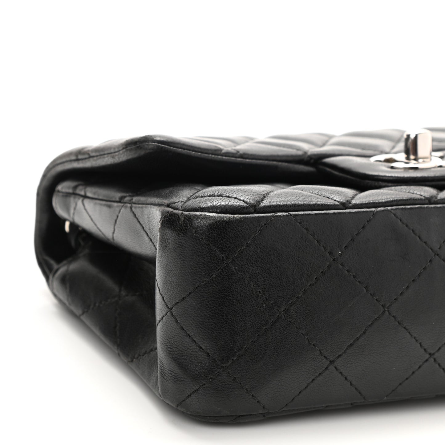 Lambskin Quilted Mini Rectangular Flap Black
