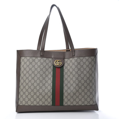 Gucci GG Supreme Monogram Web Large Ophidia Tote Brown 2 of 15