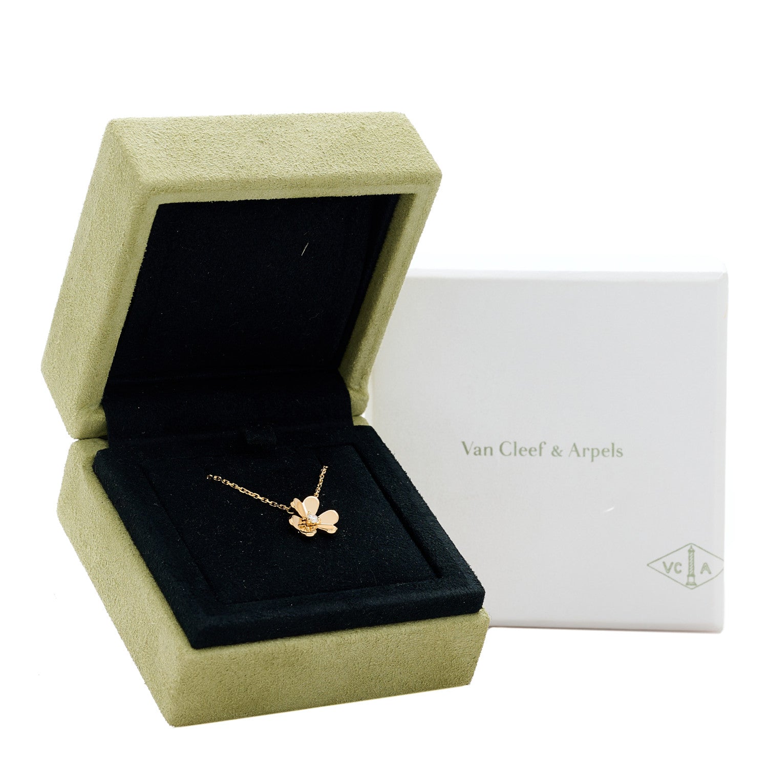 Van Cleef & Arpels 18K Yellow Gold Diamond Mini Frivole Pendant Necklace 6 of 6