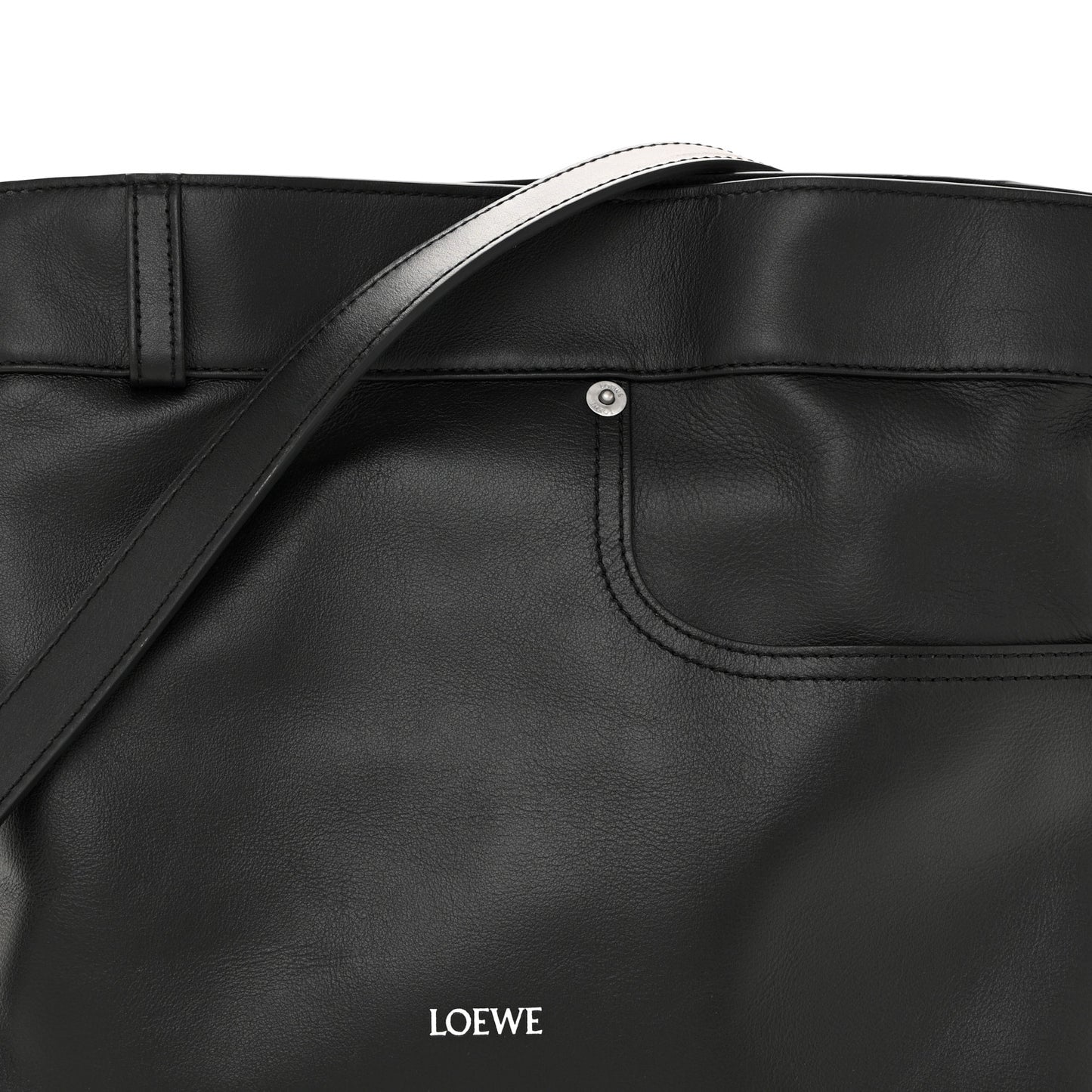 Shiny Calfskin Medium Panta Flamenco Clutch Black