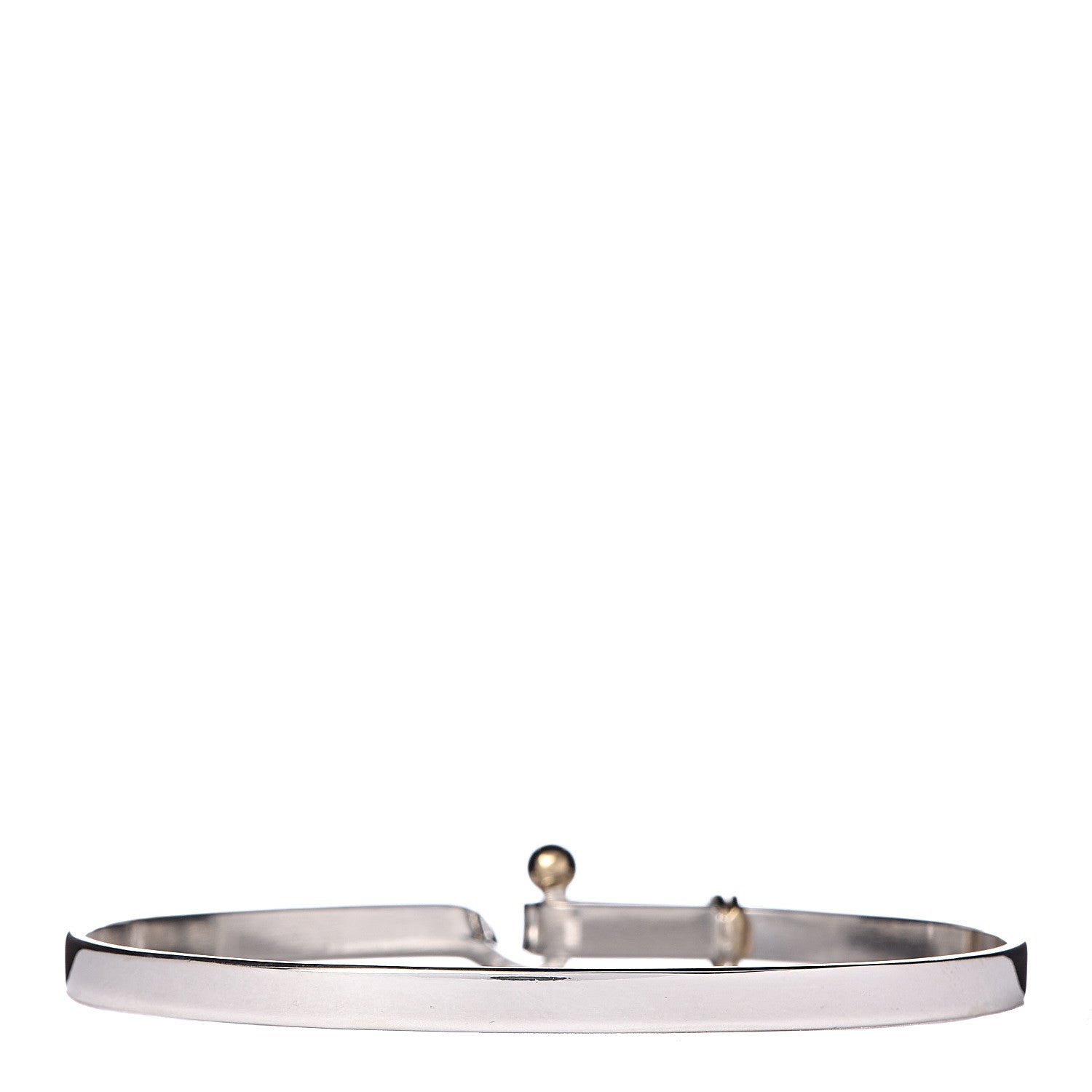Tiffany Sterling Silver 18K Yellow Gold Hook Eye Bangle Bracelet 3 of 4