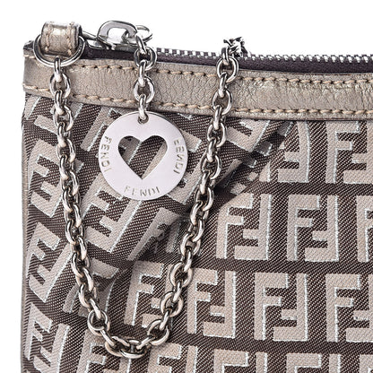 Fendi Zucchino Vachetta Pochette Caffe Argilla Canna di Fucile 8 of 11