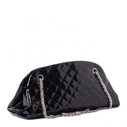 Chanel Patent Quilted Medium Just Mademoiselle Bowling Bag Black 2 of 9