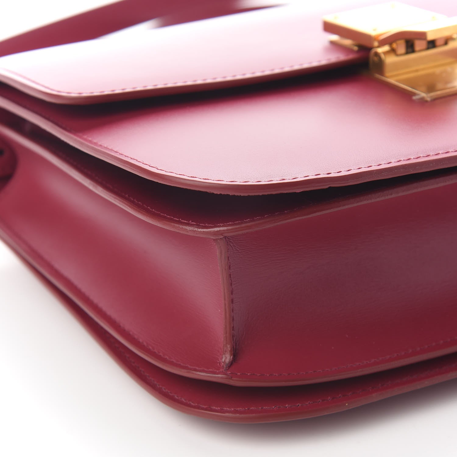 Celine Box Calfskin Medium Classic Box Flap Bag Raspberry 8 of 9
