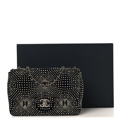 Chanel Velvet Strass Evening Flap Bag Black Silver 10 of 10