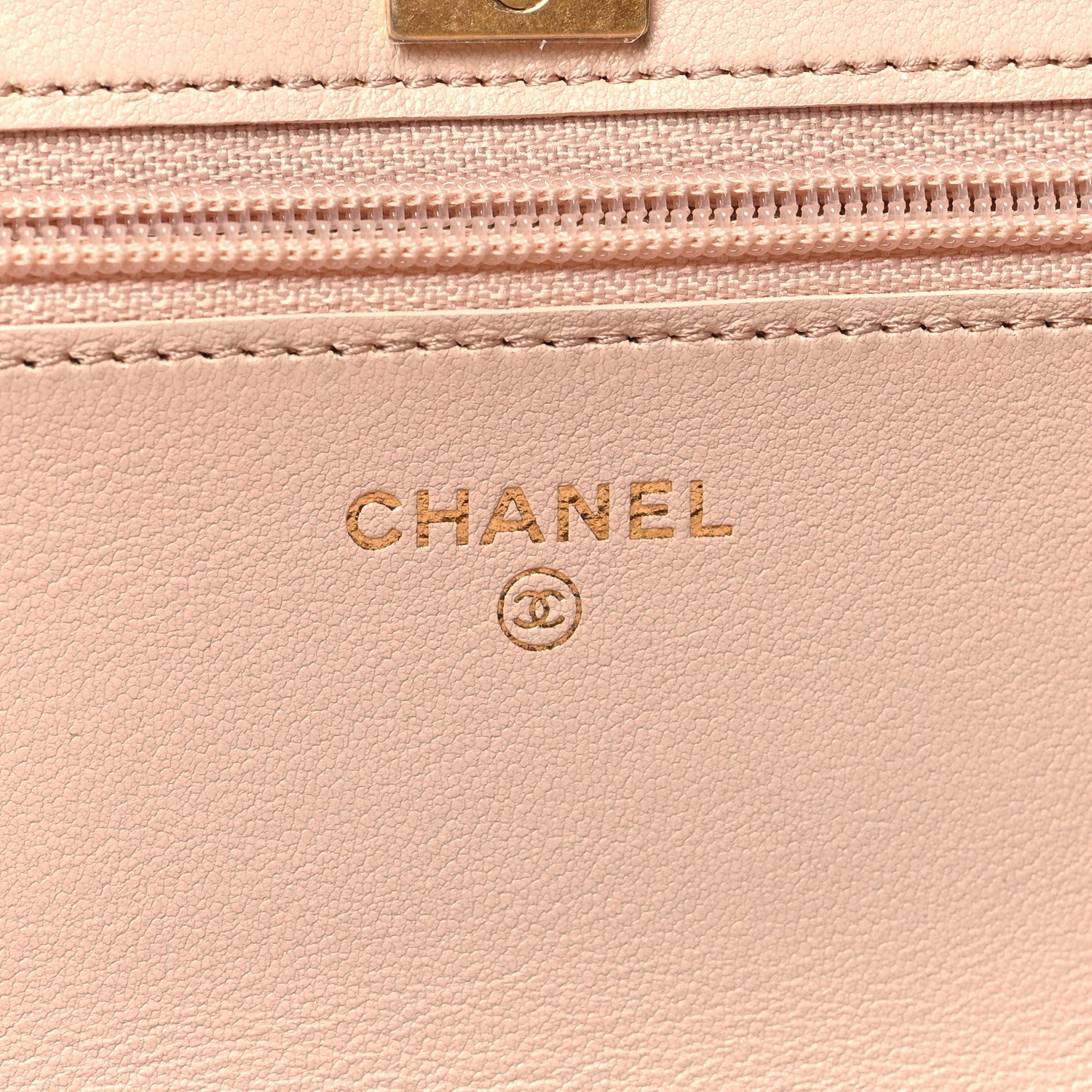 Chanel Lambskin Quilted CC Pearl Crush Wallet on Chain WOC Light Beige 6 of 11