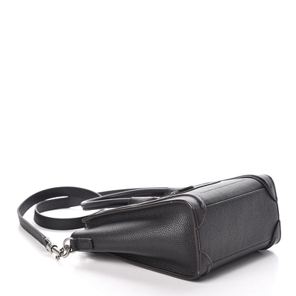 Celine Drummed Calfskin Nano Luggage Black 4 of 11