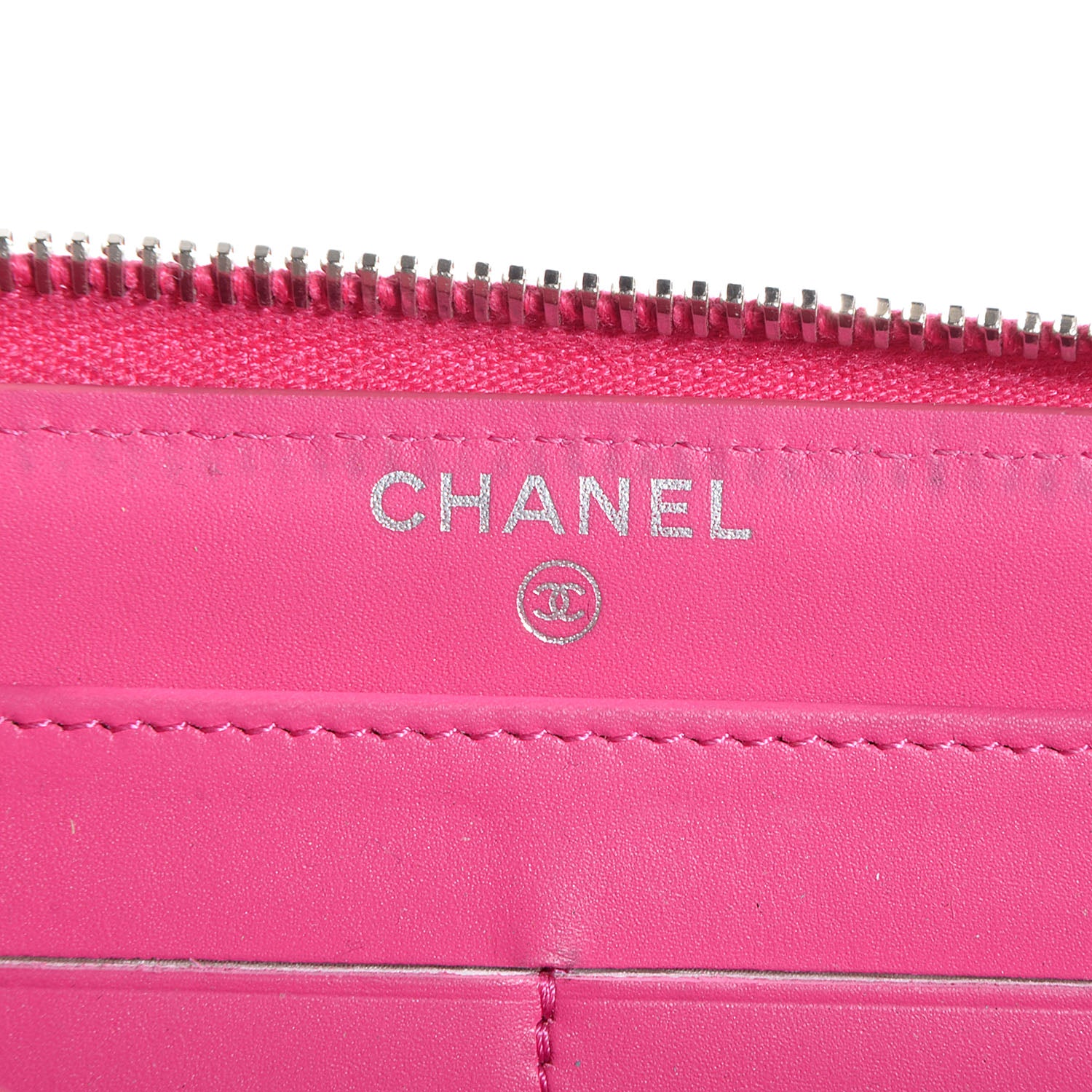 Chanel Iridescent Caviar Large Zip Around Wallet Pink 6 of 8