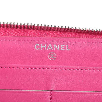 Chanel Iridescent Caviar Large Zip Around Wallet Pink 6 of 8