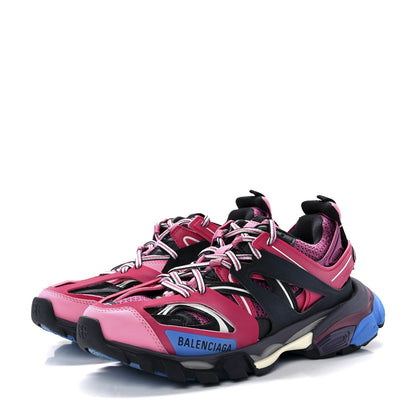 Balenciaga Mesh Nylon Metallic Fabric Womens Track Sneakers 37 Pink Blue 3 of 7