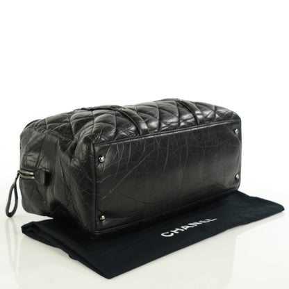 Chanel Distressed Lambskin Quilted Lady Braid Flap Tote Black 4 of 7