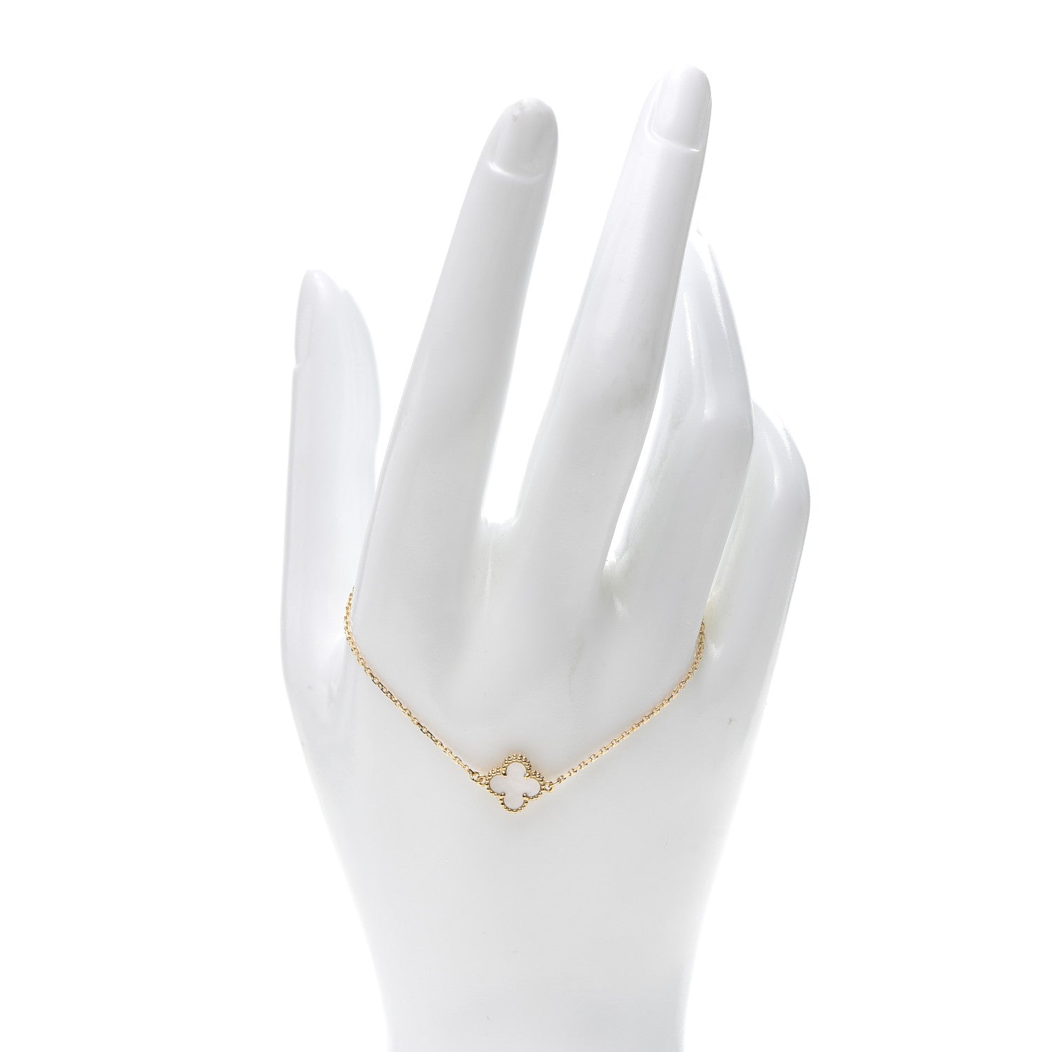 Van Cleef & Arpels 18K Yellow Gold Mother of Pearl Sweet Alhambra Bracelet 2 of 7