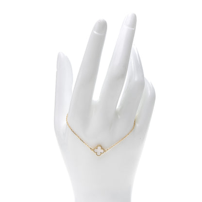 Van Cleef & Arpels 18K Yellow Gold Mother of Pearl Sweet Alhambra Bracelet 2 of 7