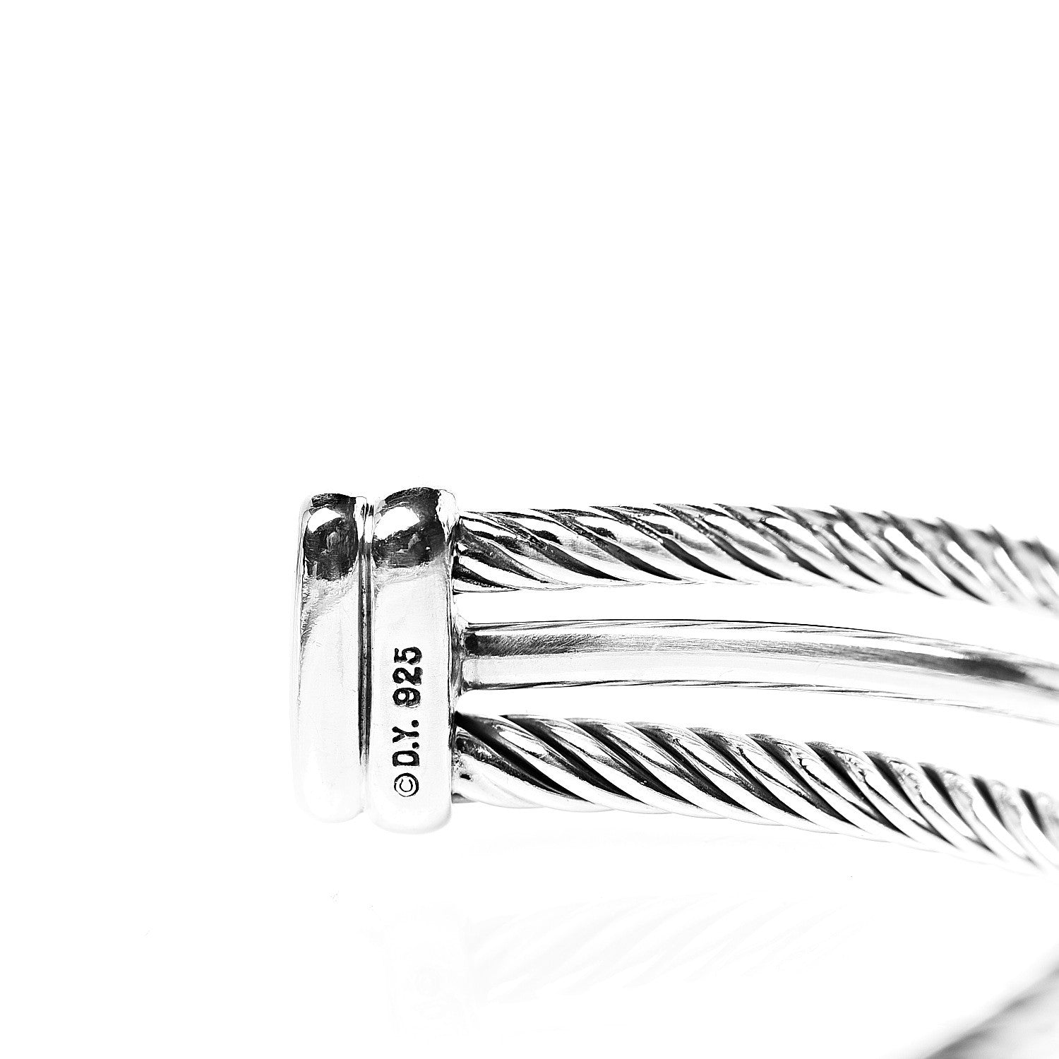 David Yurman Sterling Silver Diamond 7mm Crossover X Bracelet 4 of 4