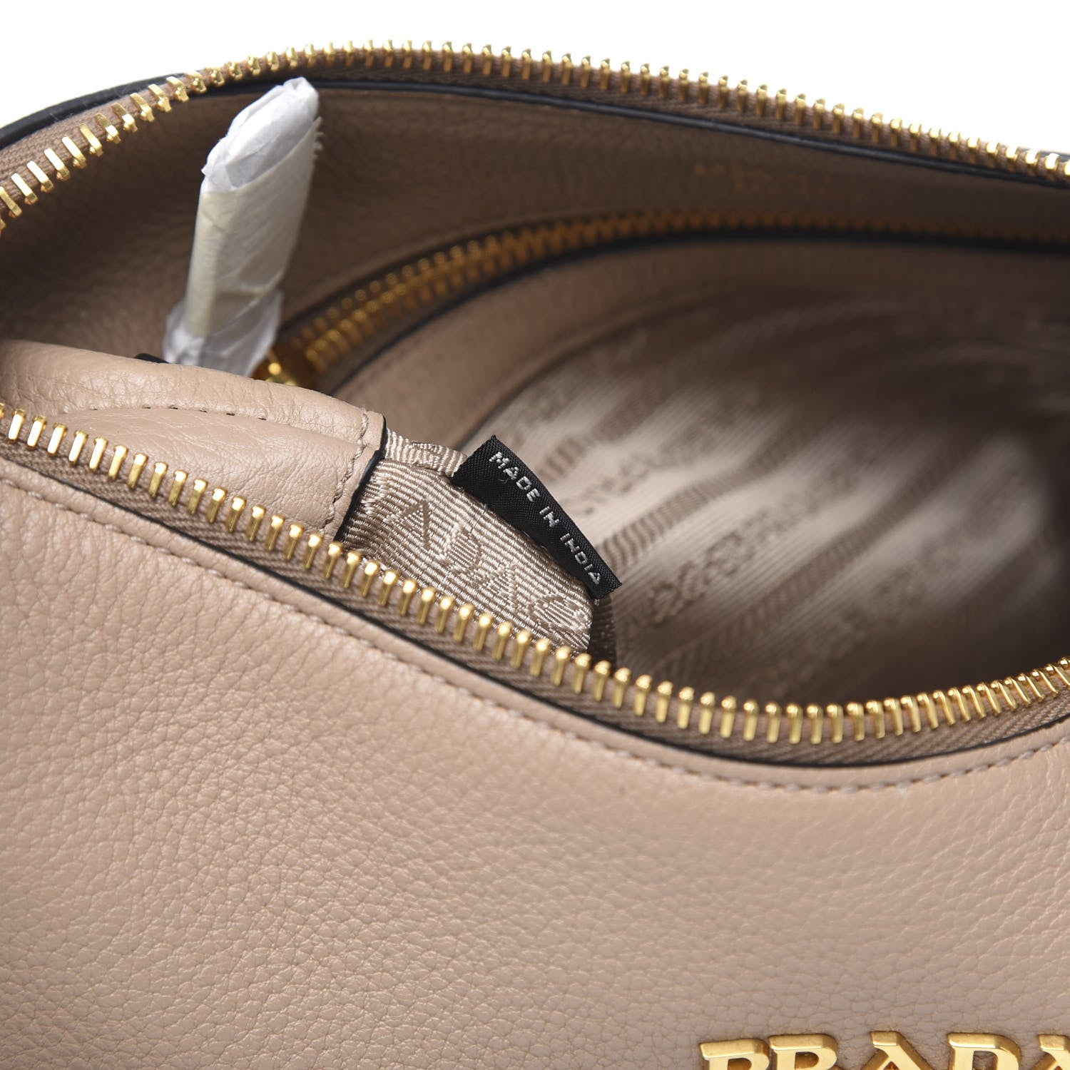 Prada Vitello Daino Zippered Hobo Messenger Cammeo 8 of 11