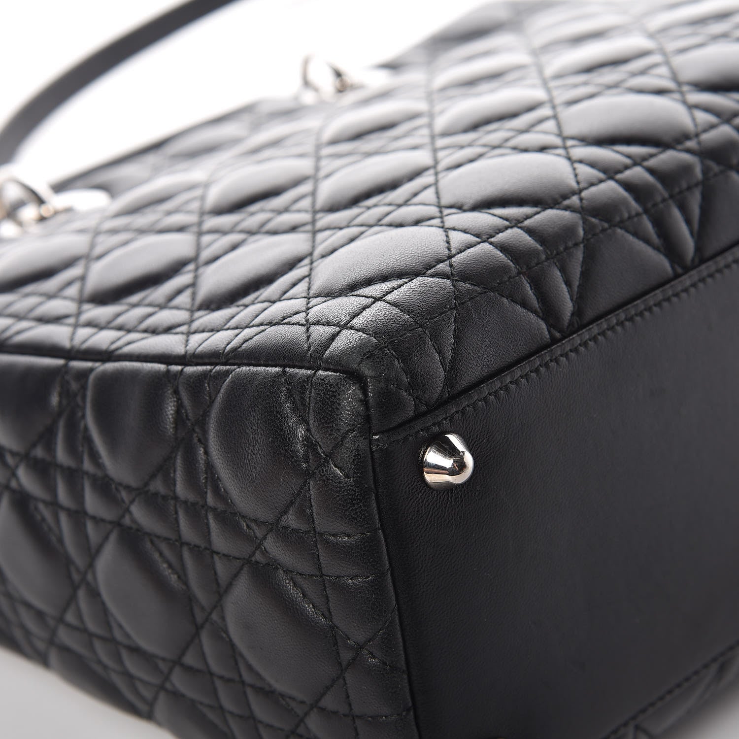 Christian Dior Lambskin Cannage Large Lady Dior Black 11 of 12