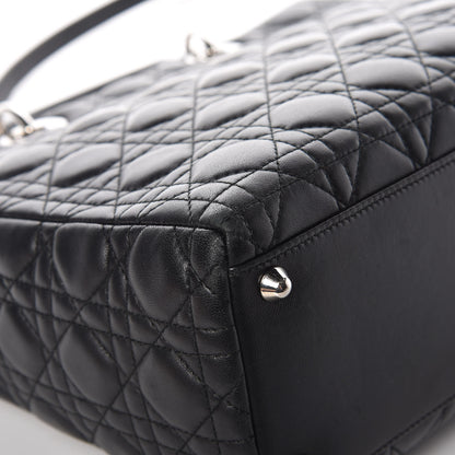 Christian Dior Lambskin Cannage Large Lady Dior Black 11 of 12