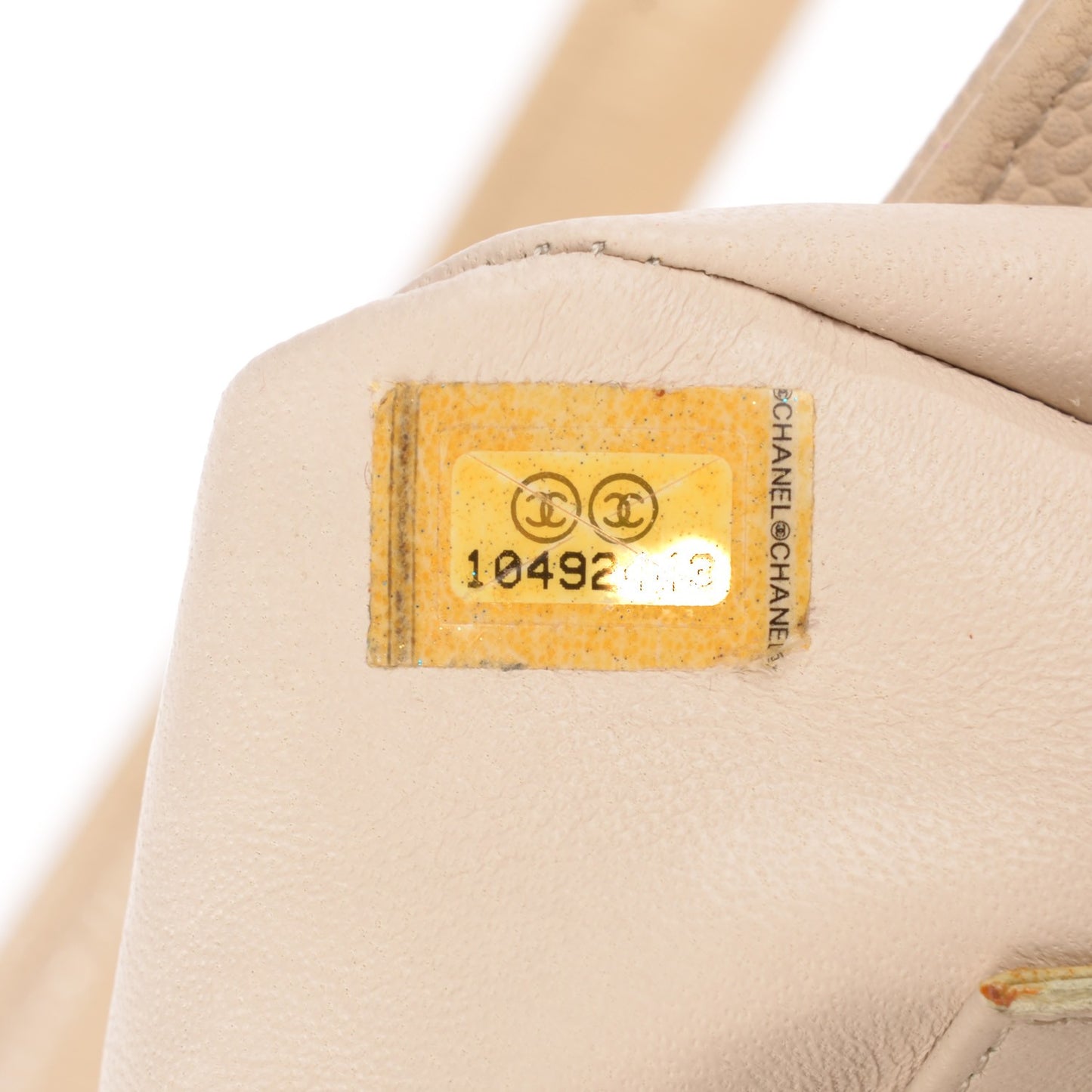 Caviar Quilted Medallion Tote Light Beige