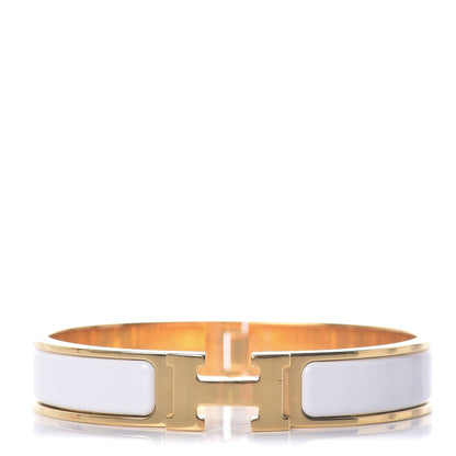 Hermes Enamel Narrow Clic Clac H Bracelet GM White 1 of 6