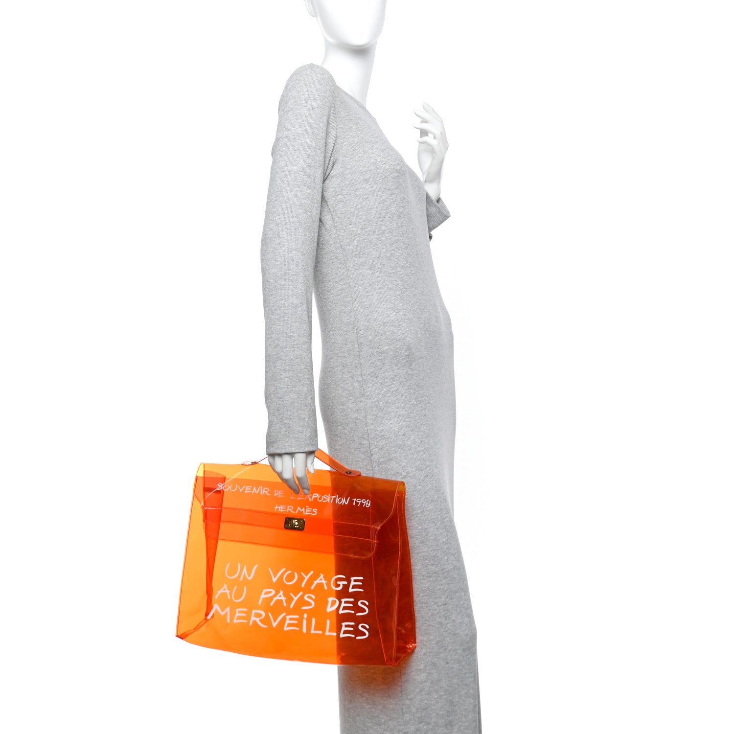 Hermes Vinyl Souvenir De L'Exposition Kelly Orange 2 of 12